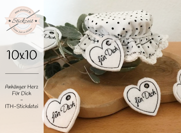 Anhänger Für Dich - ITH-Stickdatei